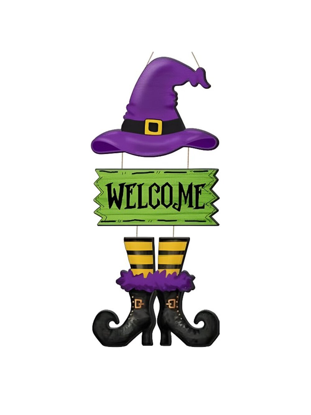 Halloween Door Sign Witch Wreath Decorations Witch Welcome Door Sign Hallowee